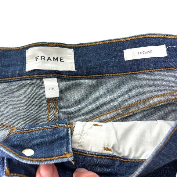 FRAME LeCutoff Jean Shorts Medium Blue Wash Size 26 - Picture 3 of 6